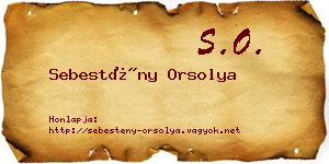 Sebestény Orsolya névjegykártya